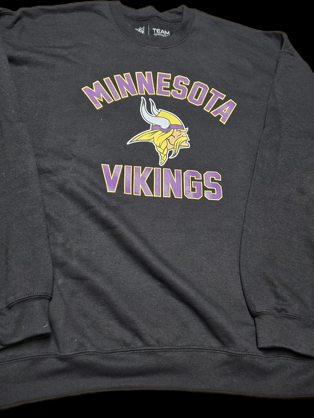 Minnesota Vikings NFL Team Apparel Black Crewneck Sweatshirt 2XL